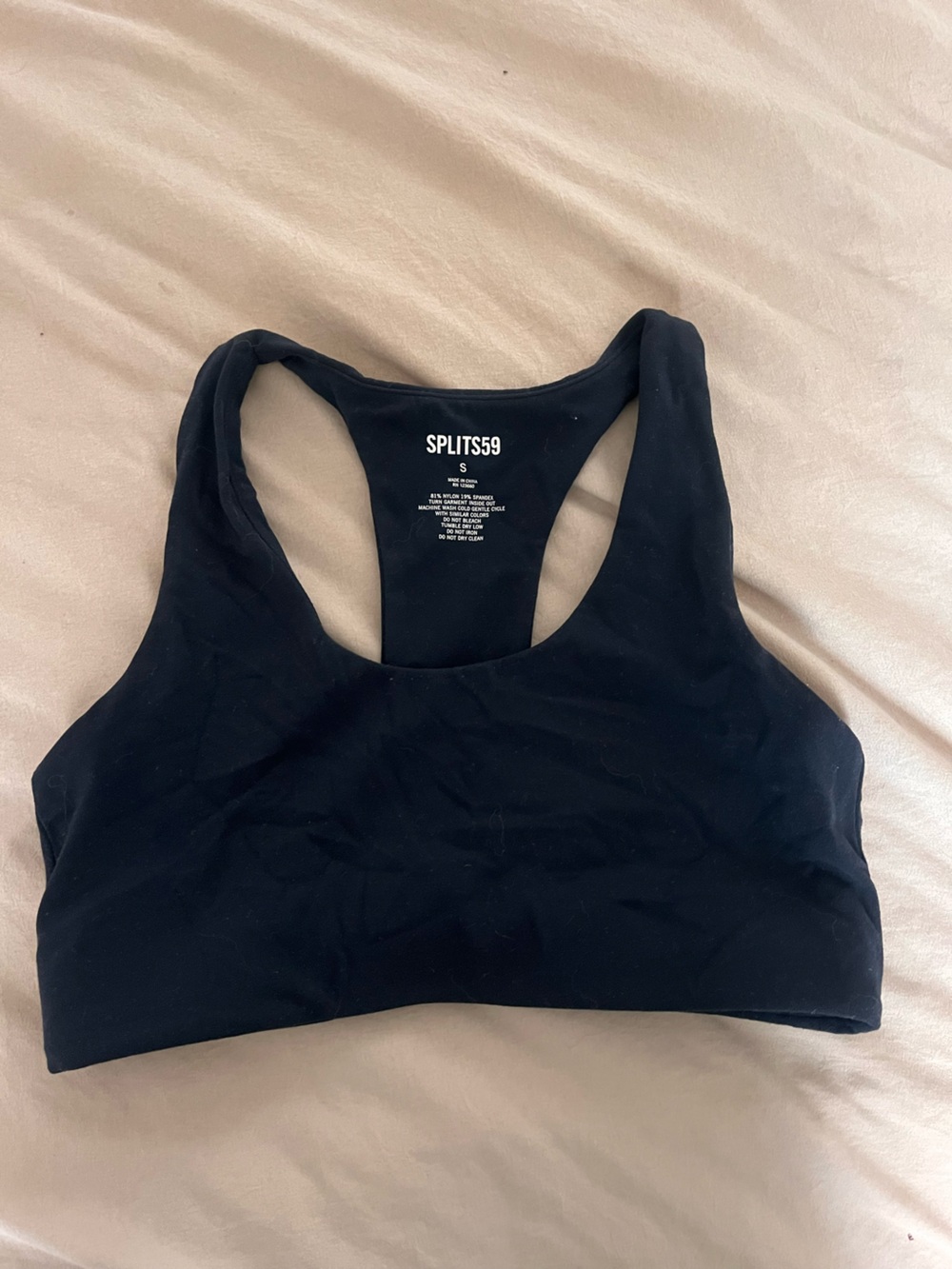 Splits59 Black Racerback sports bra